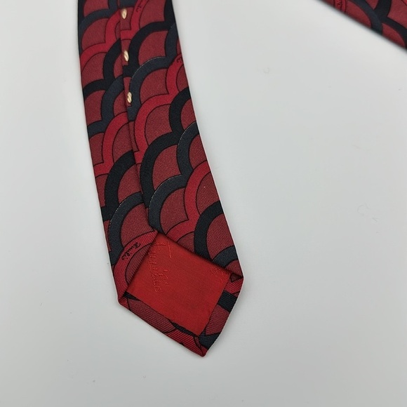 Emilio Pucci Vintage Tie Red Black 56” Long - Picture 3 of 12